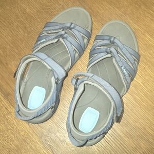 Teva Women’s Strappy Sport Sandals in Gray and Light Blue